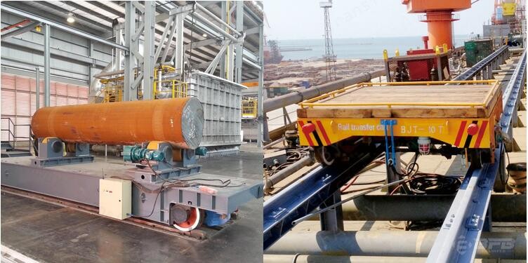 cable reels powered rail transfer vehicle for steel mill handling