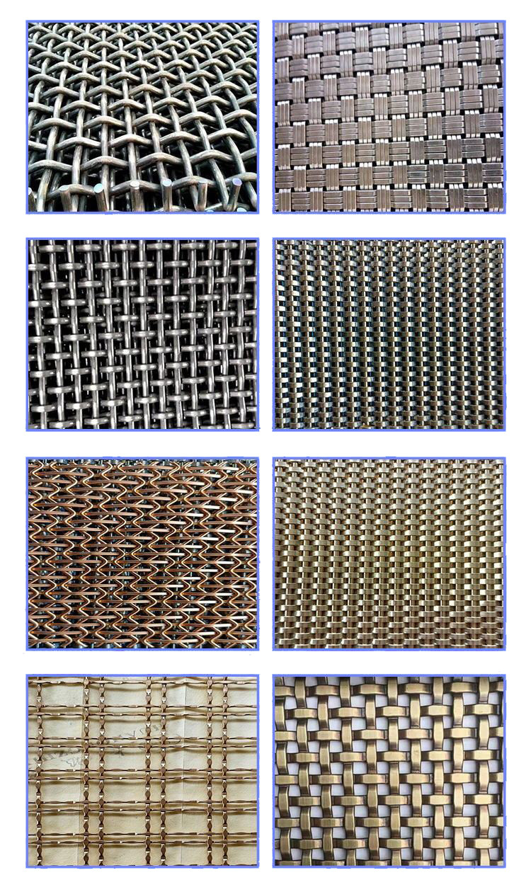 Width 2.0m Decorative Metal Mesh For Glass Laminated Curtain Non Flammable