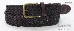 Wholesale Polyester / PU Black Mens Woven Belts , Wax Rope Mens Brown Braided Belt from china suppliers