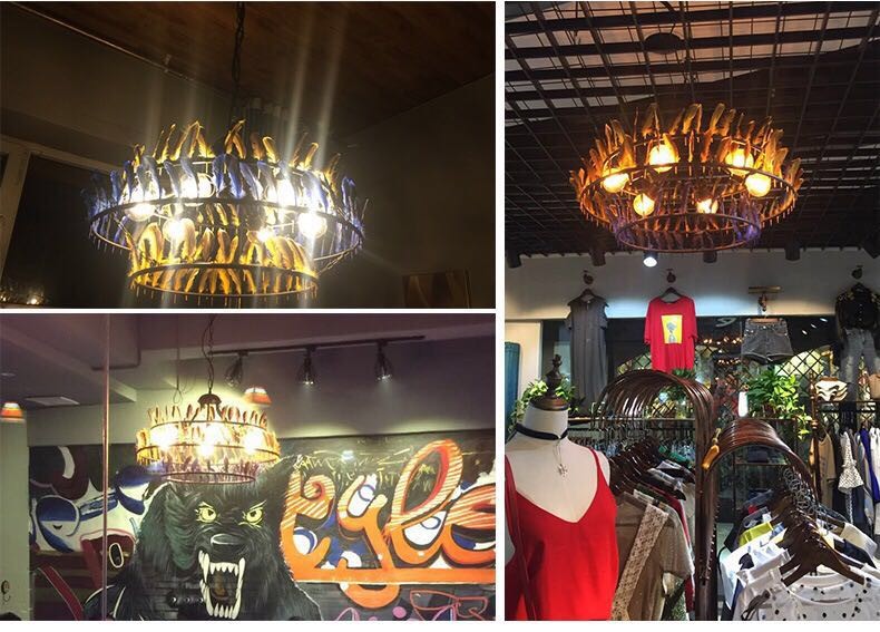 Create Loft Feather Pendant Light For Indoor home Bar Lighting Fixtures (WH-VP-49)