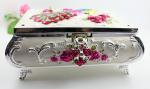 Shinny Gifts European Princess Metal Jewelry Box Medium Zinc Alloy Embossed Rose