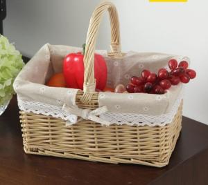 Wholesale Handmade Natural Willow Wicker Picnic Basket Cheap Lunch Bags Hot sale products Outdoor Lunch Basket from china suppliers
