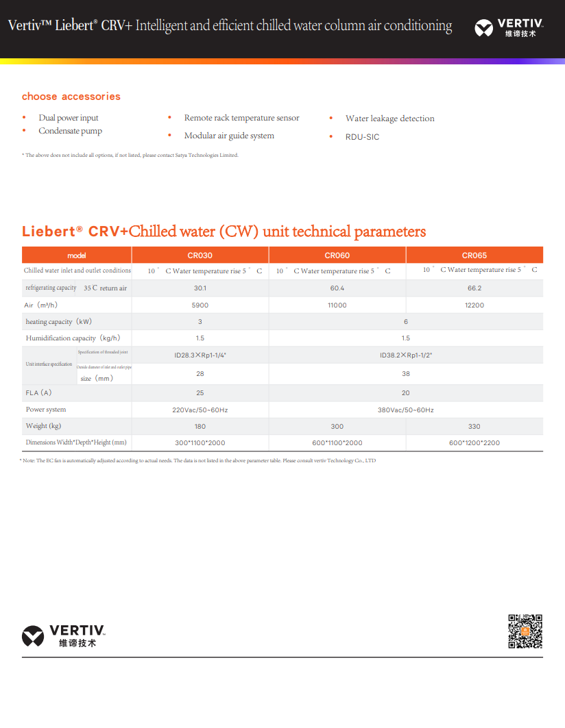 Vertiv Liebert CRV CW 30KW 60KW Precision Air Conditioner for Data Center by Emerson