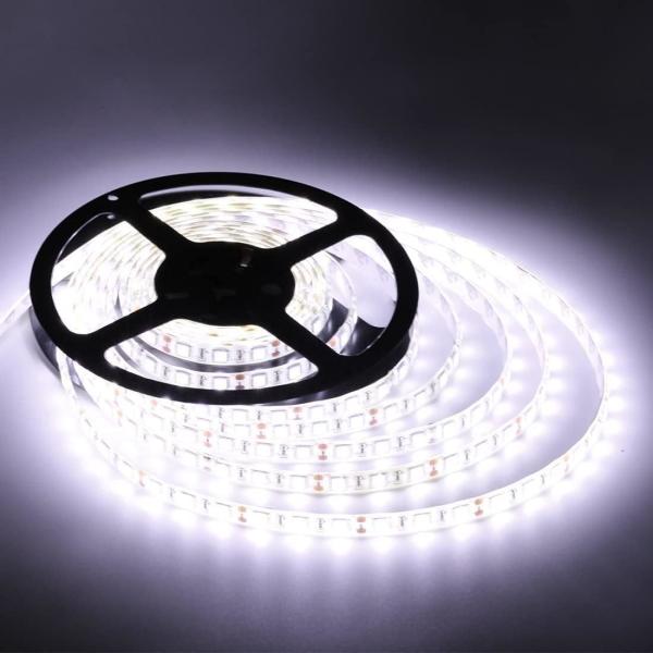 12V 6500K Flexible LED Strip Lights,600 Units LEDs,LED Strips,Waterproof,12 Volt