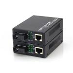Black Ethernet Fiber Media Converter 10/100/1000M Single Fiber Single Mode 20km