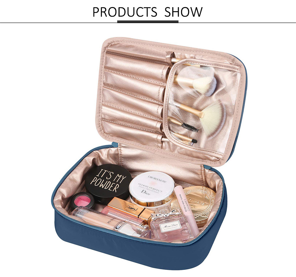 Multifunction Royal Blue Travel Cosmetic Organizer Bag For Women