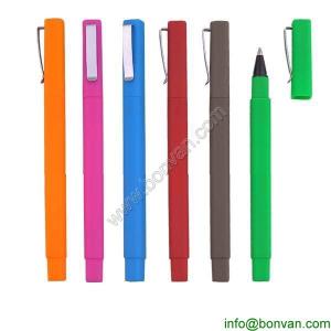 Wholesale promotional logo brand hotel ball pen,square rubber hotel pen from china suppliers