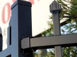 Black powder coated security backyard metal steel picket fence