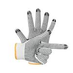 PVC Black Double-Sided Dotted Cotton Knitted Work Gloves Construction / Hand