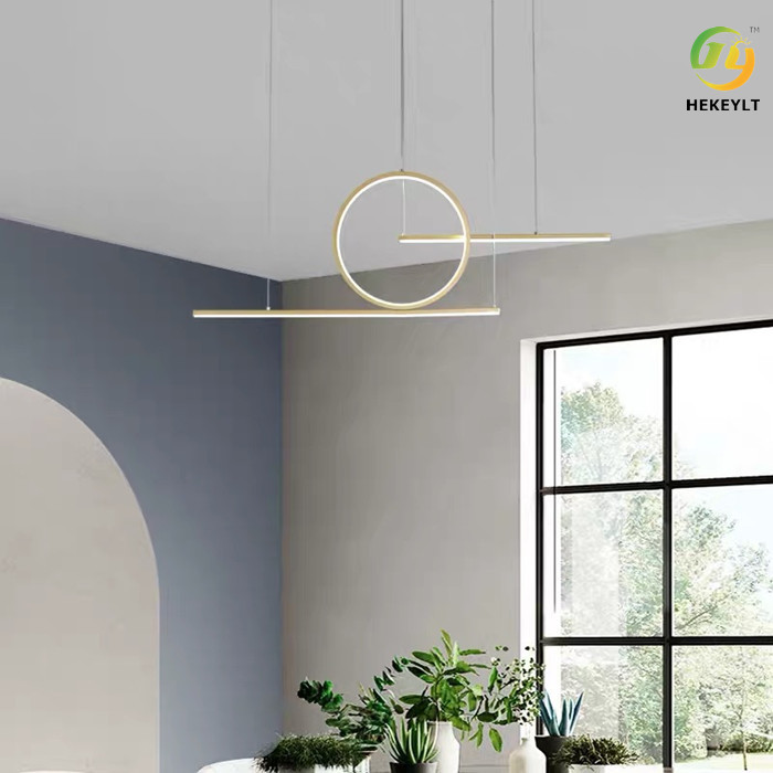 Restaurant Modern Dining Table Long Bar Small Bar Led Line Chandelier