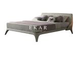 Bed Designer Furniture Cream White Modern Leather Bed ZZ-BD017