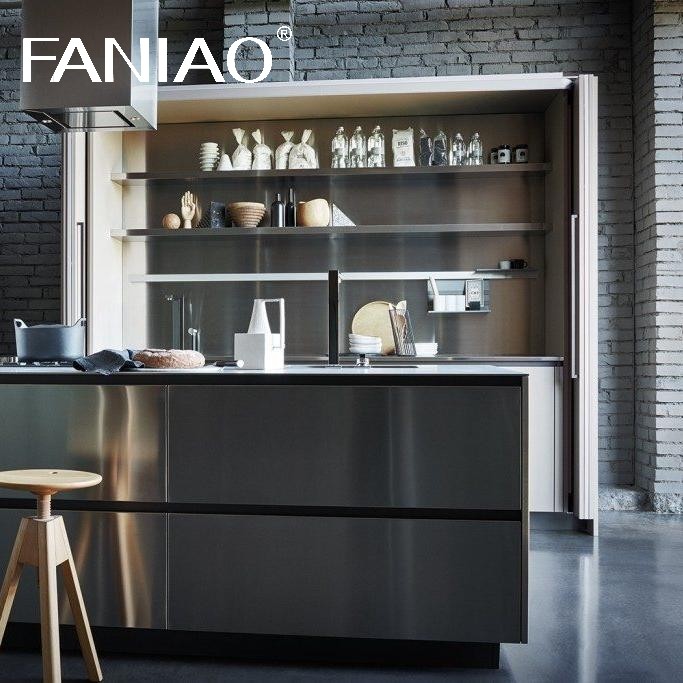 Kitchen Cabinet Supplier Modular Luxury Design Modern Stainless Wood Furniture Kitchen Cabinet