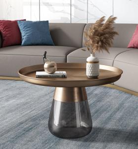 Wholesale Brushed Brass Stainless Steel Top Bell Side Table Nordic Round from china suppliers