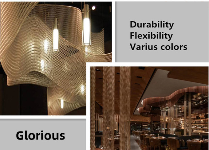 Brass Copper 7mm Stainless Steel Chain Mail Ring Mesh Curtain With Welded Type 2