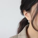 Lanciashow 925 Sterling Silver Jewellery Simple Interweave Twisted Hoop Earrings