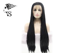 Wholesale Black Color Synthetic Braided Wigs / Lace Front Box Braids Long For Young Girl from china suppliers