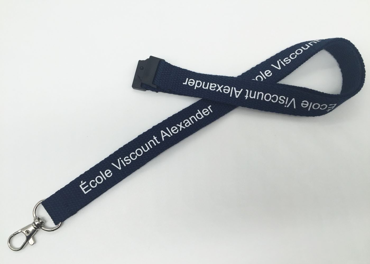 Durable Silk Screen Lanyards , Black And White Lanyard With Metal Hook