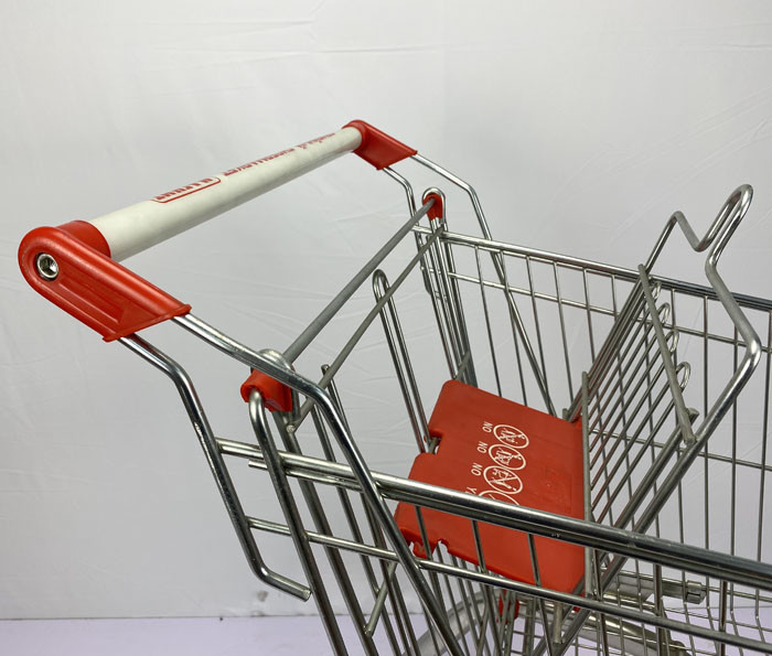 Metal Basket 125L European Shopping Trolley Grocery Cart Anti Theft