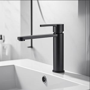 Wholesale Bright Black Bathroom Wash Basin Taps Ceramic Single Handle Single Hole from china suppliers