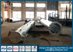 Hot Dip Q235 Galvanized Steel Pole Metal Fabrication With Flange Connection