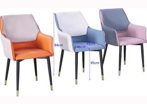 Wholesale Nordic 45cm 84cm Wrought Iron Upholstered Dining Chairs from china suppliers