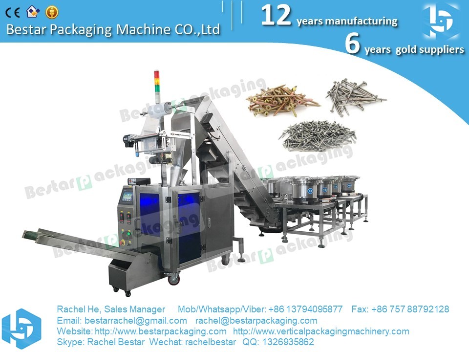 Multi functional packaging machine to count and pack furniture spare parts