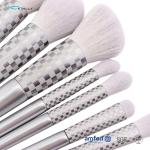 Aluminum Ferrule Synthetic Hair 7pcs Wooden Handle Cosmetic Brush