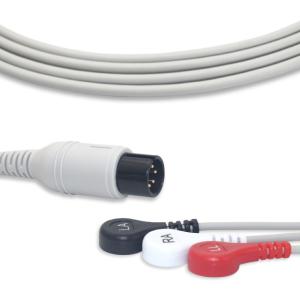 Wholesale G3140S Fixed Snap 3 Lead ECG Cable General 6 Pins TPU Jacket from china suppliers