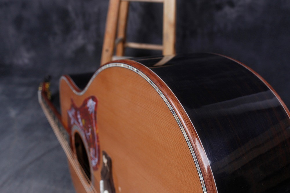 D style solid cedar wood acoustic guitar 41 inch rosewood and maple Flame back Guitar