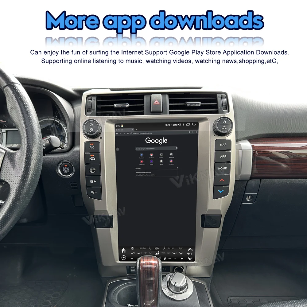 Android Toyota 4Runner Head Unit Auto Stereo 2010-2023 Multimedia Player Replacement