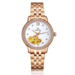 Fashion Rose Gold Automatic Mens Wrist Watches With Stainless Steel Back