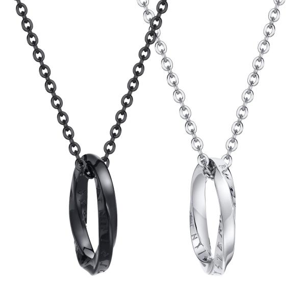 Elegant Fashion Style Silver Stainless Steel Round Pendant Necklace with Roman