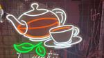 Tea Culture Space Cuttable Neon Sign Tea Retail Display Silica Gel Led Bar Signs