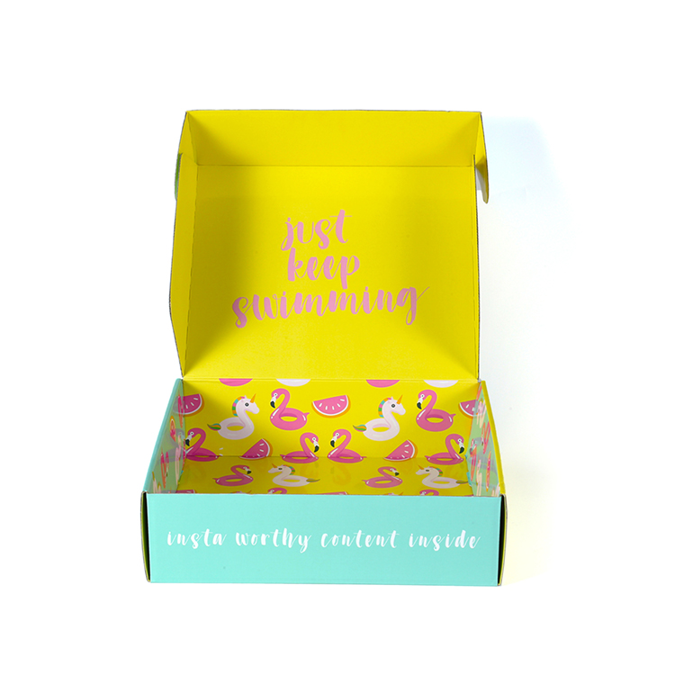 Recyclable Glossy Shipping Paper Box For Tailored Dress Colorful Luxury Express Mailer