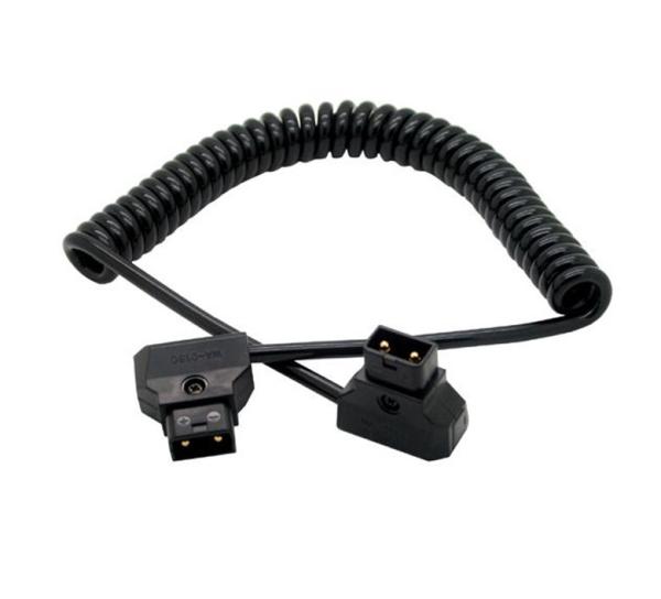 COILED D-TAP Male to Male Cable for DSLR Rig cable fr Anton Bauer Battery,Dtap M