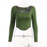 OEM maufactory Casual Top Female Autumn Polyester Long Sleeve Sexy Circular