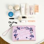 Zipper Women Canvas Travel Toiletry Organizer Bag