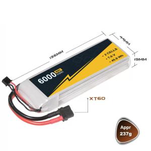 Wholesale 6000mAh 7.6v 2s1p Lipo Battery Remote Control Boat Battery High Voltage from china suppliers