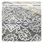 150CM Cotton Nylon Polyester Lace Fabric Rhombic Floral Black Cord