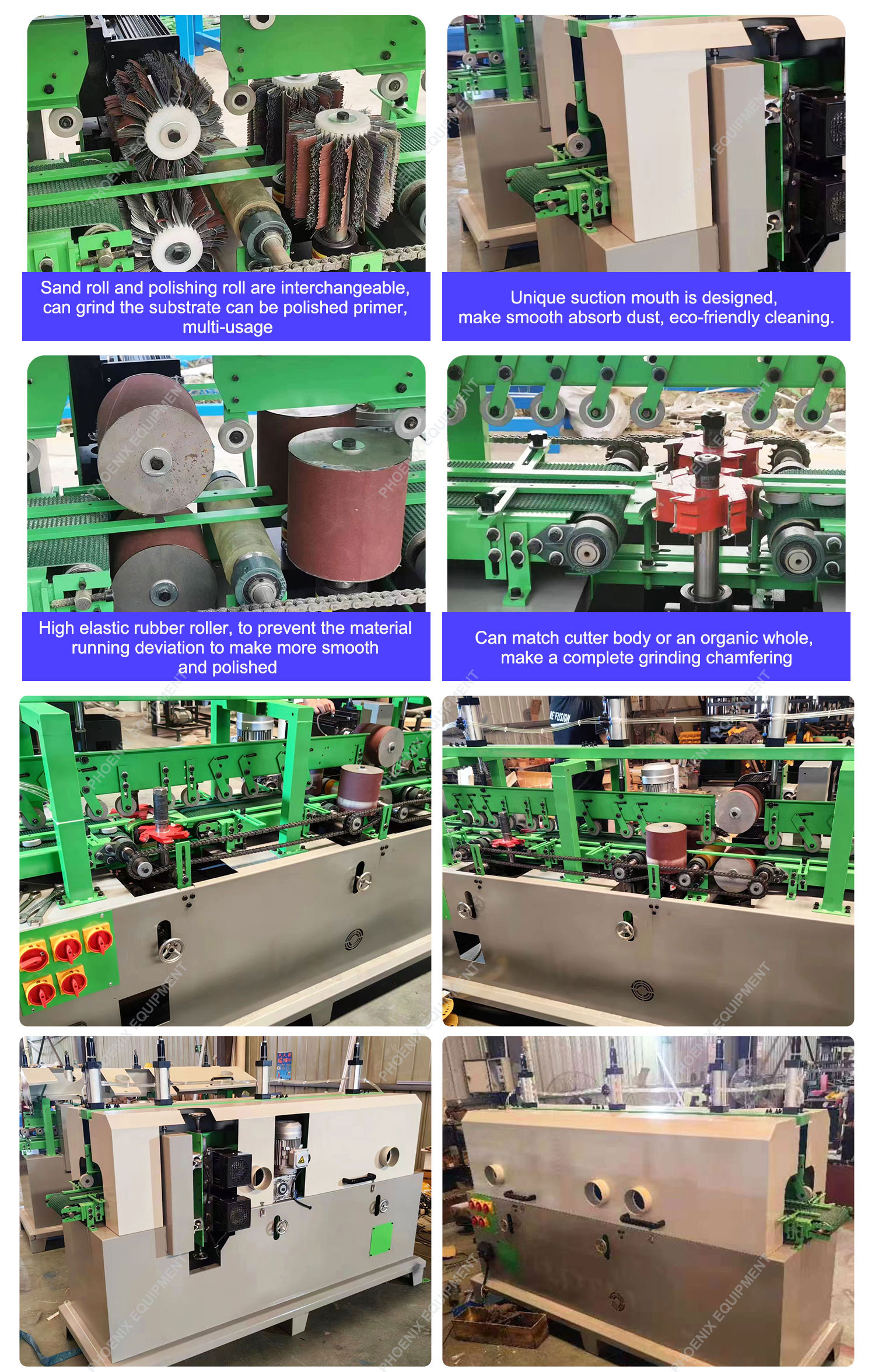 10-95mm Thickness Woodworking Machinery Floor Sanding Machine for Door Edge Polishing