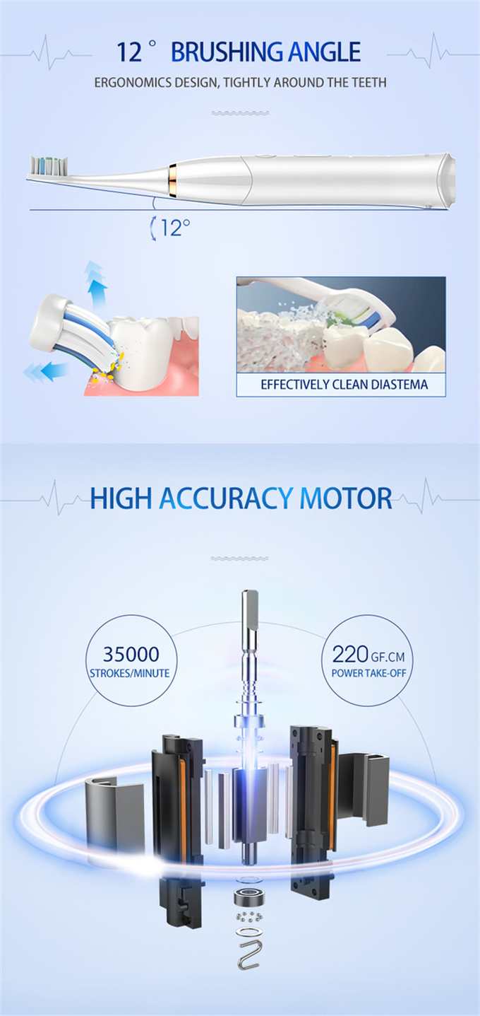 Oral Hygiene Portable Adult Electric Toothbrush 5 Hrs Charge Lasts 30 Days