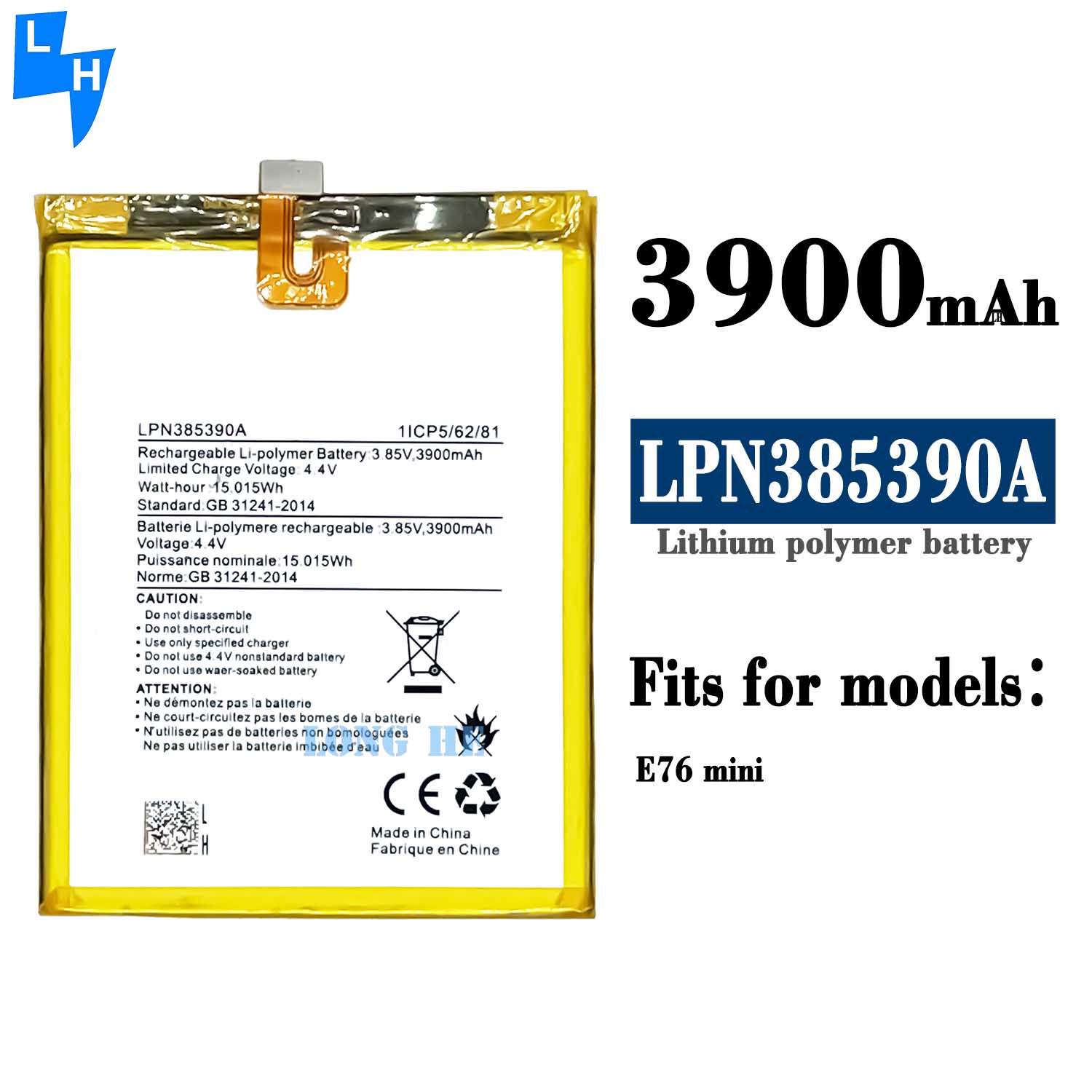 Rechargeable Batteries for Hisense E76 mini LPN385390A 3900mAh Mobile Phone Battery