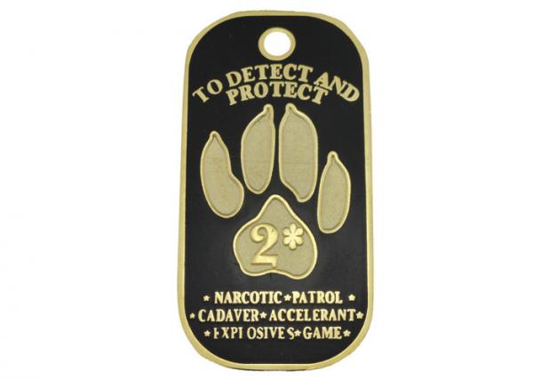 Quality Zinc Alloy, Aluminum, Stainless Steel Metal Personalised Dog Tags With Synthetic Enamel, Gold Plating for sale