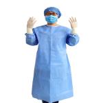 AAMI level 3 blue sms waterproof disposable surgical/isolation gowns seams taped