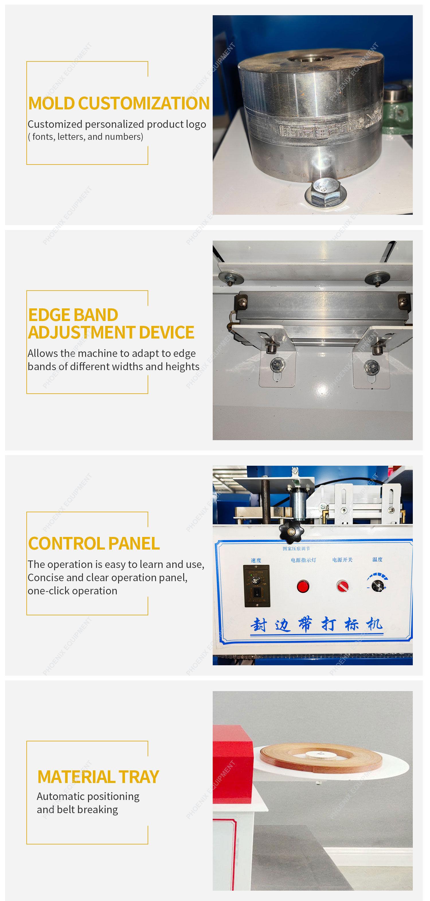 620*500*470mm Product Size PDB-1 LOGO Automatic Edge Banding Machine for Hot Pressing