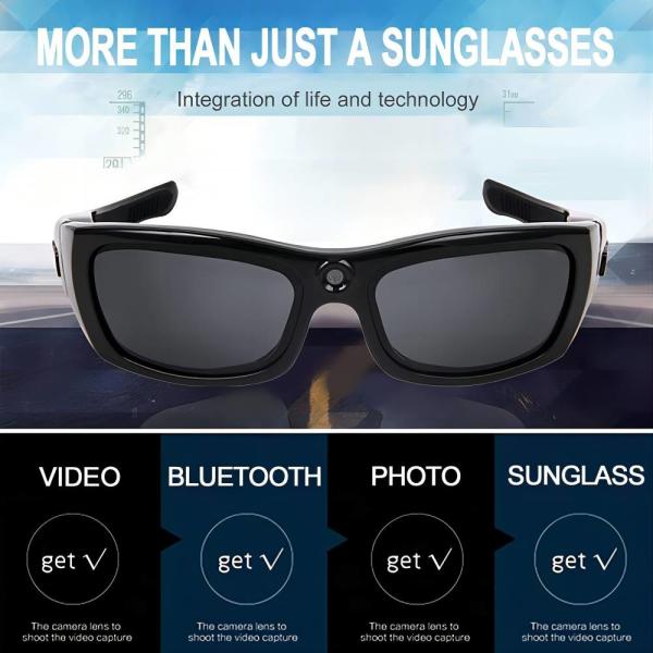 720p Bluetooth Video Sunglasses Recording For Trekking Walking Golf Outdoor