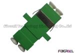 Single Mode LC APC Fiber Optic Cable Coupler With Flat Spring Green Color