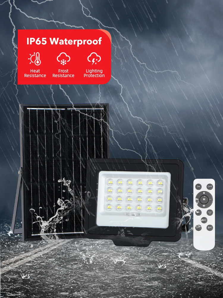 KCD Industrial Aluminum 100w 200w 300w Security Solar Flood Light High Lumen Rechargeable Solar Floodlights