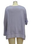 Adjusted Women'S Long Sleeve Crew Neck T Shirts , Lavender Womens Casual T