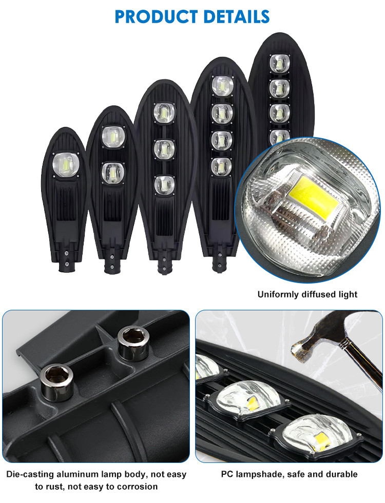 50w/100w/150w/200w/250w High Power Street Light Ip66 AC 85-265V